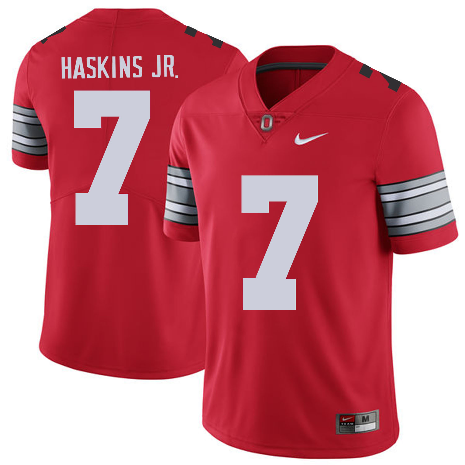 Men Ohio State #7 Haskins jr Red Customized NCAA Jerseys->->Custom Jersey